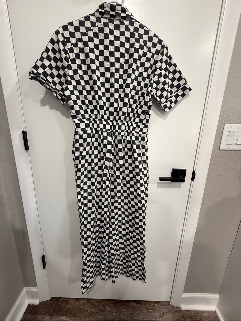 Saint Geraldine Marrs Checkered Coveralls Jumpsuit Black White S Anthropologie - Picture 9 of 11